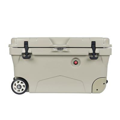 China 50QT Waterproof Portable Plastic Ice Chest Beer Rotomolded Food Container Cooler Box With Handle for sale