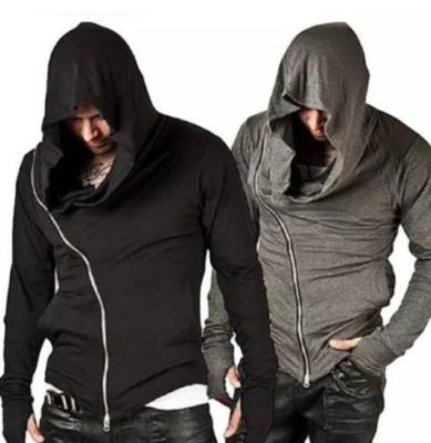 China Autumn Winter New Men's Zipper Hooded Solid Color Slim Fit Men's Sweatshirt Hoodies Anti-shrink for sale