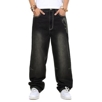 China QUICK DRY Mens Wide Leg Denim Pants Hip Hop Skateboarder Jeans Plus Size Loose Jeans For Hitter Relaxed Jean Joggers for sale