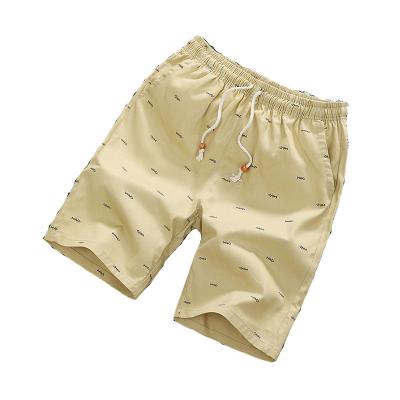 China Anti-Wrinkle Summer Men's Loose Cropped Shorts Mid Elastic Waist Casual Straight Casual Pants Beaches Short Pants Sports Shorts for sale