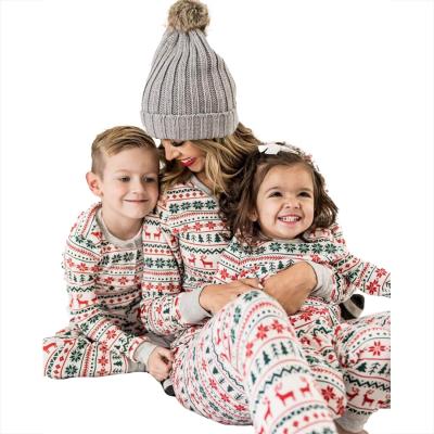 China Breathable High Quality Family Christmas Parent-child Suit Printed Home Clothes Pajamas 2 Pieces Set 2021 for sale