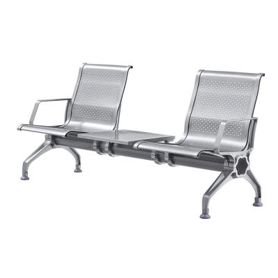 China Modern ergonomic public seating bench waiting chair with side table for sale