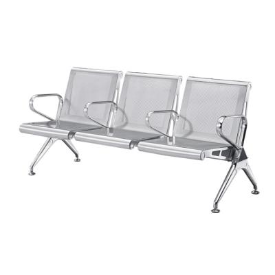 China Stainless Steel Folding Modern Salon Reception Chairs 3 Seater Hospital Waiting Chair for sale