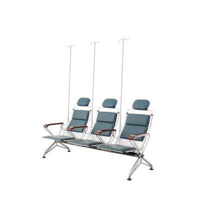 China Comfortable PU patient transfusion chair 3 seater hospital chair for sale