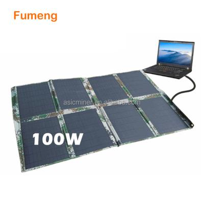 China Monocrystalline Portable Foldable Solar Panel 100W Solar Panel Charger Power Bank 100w Solar Power System High Efficiency for sale