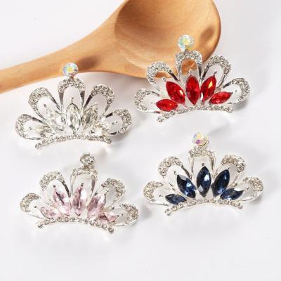 China Wholesale custom croc shoe lace metal design crown jewels hobble charm new charm crystal diamond bling luxury shoe hobble decoration for sale