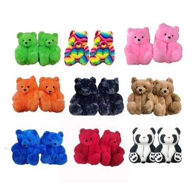 China Hot Plush Teddy Bear Slippers Cotton Home Inclusive Latest Fashion Trend Warm Popular Winter for sale