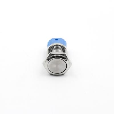 China Brass/nickel plated stainless steel LA128A16K-11 16mm 3pin none light 5A self-reset and metal self-locking waterproof push button switch for sale