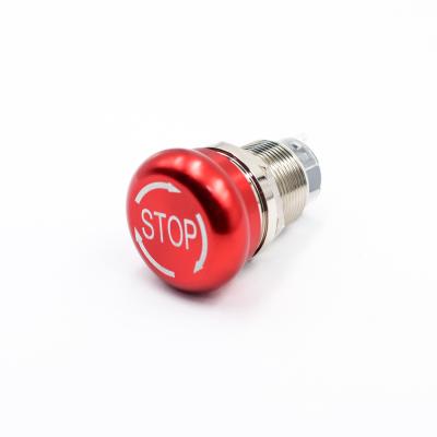 China Metal Brass Nickel Plated Mushroom CHHB 19A-11ZS 19mm Emergency Stop Metal Button Main Switch for sale