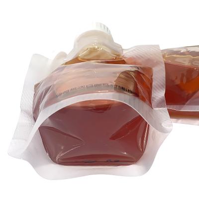 China Factory Recycled Materials Wholesale 500ml 200microns Stand Up Spout Pouch Fruit Juice Drinks Honey Food Grade Plastic Bag for sale