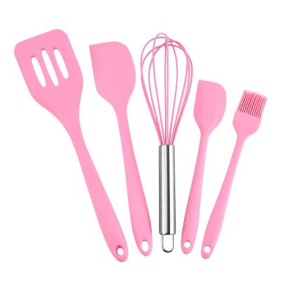 China Viable Best Selling Amazon Kitchen Accessories 5pcs Silicone Kitchenware Cookware Set, Kitchen Tools Utensil Set for sale