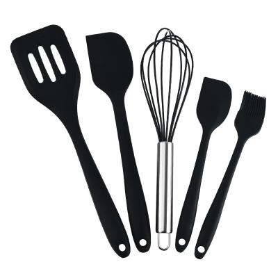 China Sustainable Silicone Kitchen Utensils Set Best Kitchen Tools, 5-Piece Silicone Cookware Cookware Set for sale