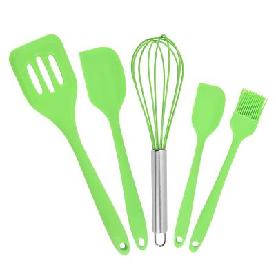 China Sustainable Food Grade No Stick 5 Pcs Kitchen Silicone Heat Resistant Cookware Sets for sale