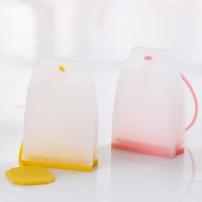 China WITH LID Loose Leaf Tea Filter Bags Strainer Silicone Tea Bag Candy Silicone Reusable Tea Infuser for sale