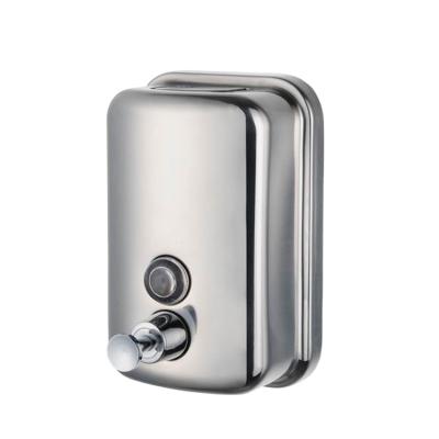 China Modern Punchless Stainless Steel Soap Dispenser Shower Gel Box Bathroom Hand Sanitizer Wall Mounted Squeezing Bottle for sale