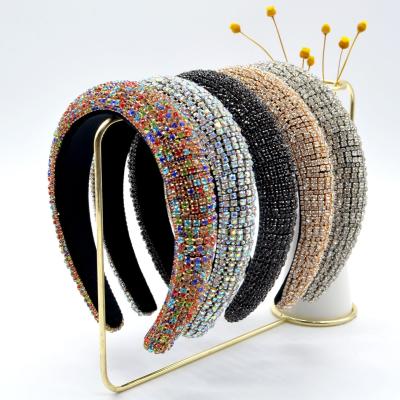 China 2021 Luxury Diamond Fashion Girls Elegant Rhinestone Charming Bling Headbands Headbands For Women for sale