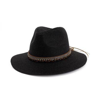 China Lightweight Quality Straw Beach Hats Wholesale 2021 Men Wide Brim Fadora Hats Fedora Hats for sale