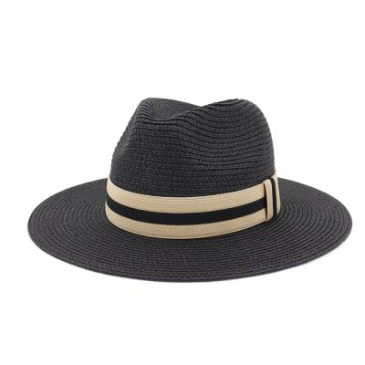 China Summer Lightweight Straw Beach Hats Wholesale 2021 Men Wide Brim Fadora Hats Fedora Hats for sale