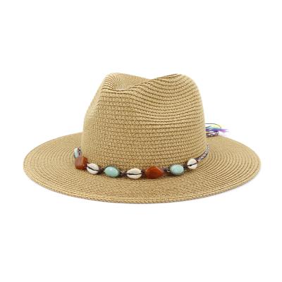 China Summer High Quality Lightweight Straw Beach Hats Wholesale 2021 Men Wide Brim Fadora Hats Fedora Hats for sale