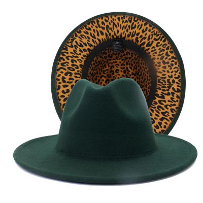 China Print Leopard Character Fedora Hats Wholesale 2021 Wide Brim Fadora Hats Women Felt Fedora Hats For Men for sale