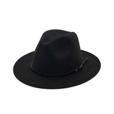 China Fedora Hats Women Wholesale 2021 Solid Color Image Wide Brim Panama Fadora Graffiti Felt Fedora Hats for sale