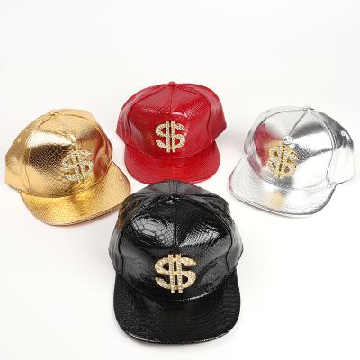 China 2021 COMMON Fashion Hip Hop Hats Shiny Gold Men Snapback Hats for sale