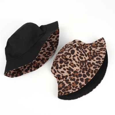 China 2021 Reversible Fashion Leopard Print Hat Designed Women Bucket Hat for sale