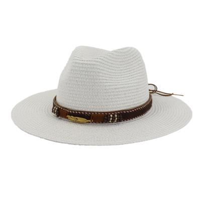 China Summer High Quality Lightweight Straw Beach Hats Wholesale 2021 Men Wide Brim Fadora Hats Fedora Hats for sale