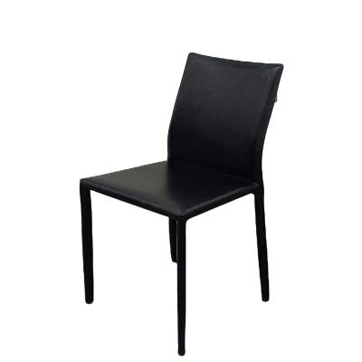 China Modern PU Leather Black Chair With Iron Home Furniture Hotel And Banquet Dining Chair for sale