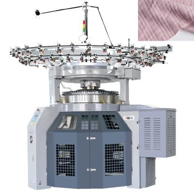 China Garment Shops Double Jersey Electric rib Knitting Machine To Make Yarn Dyed Cotton Stripe Fabric for sale