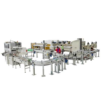 China Toilet Tissue Paper Napkin Making Machine Production Line With Single Log Saw for sale