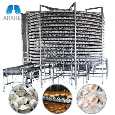 China Plant Iqf Freezing Machine / Cream Continuous Double Drum Blast Spiral Freezer for sale