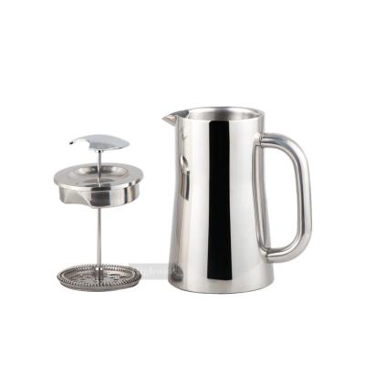 China Viable Special French Wall Coffee Maker Double Wall Stainless Steel Plunger Coffee Press Design French Press for sale