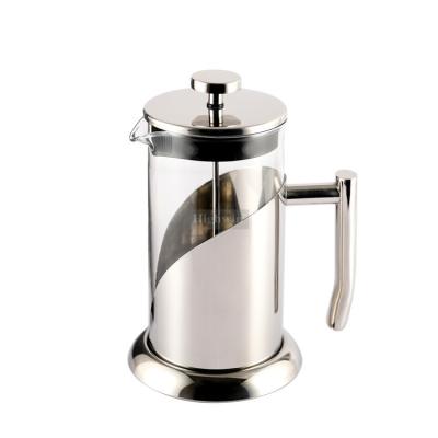 China Stainless Steel Coffee Plunger Borosilicate Press Viable Glass French Coffee Maker for sale