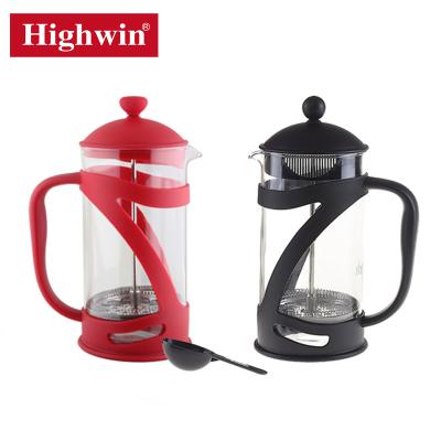 China Sustainable Plastic French Press Coffee Maker With Heat Temperature Resistant Glass for sale