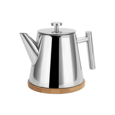 China Sustainable New Style Double Wall Stainless Steel Coffee Teapot With Filter for sale