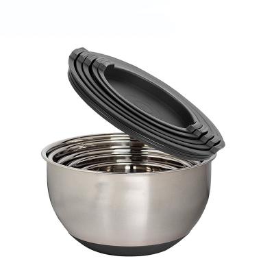 China Hot Selling New Type Sustainable Stainless Steel Mixing Salad Bowl With Lid for sale