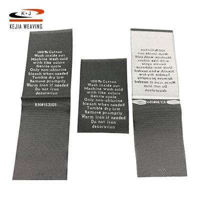 China Sustainable Super Quality Garment Labels And Tags 100% Polyester Fabric Woven Labels For Clothing for sale