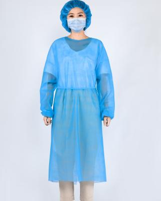 China PE PP Coated PE Film Waterproof Disposable Isolation Gown for sale