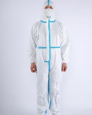 China Dustproof And Waterproof Splash Resistant Chemical Protection Reinforced Sewing Taped Disposable Coverall for sale