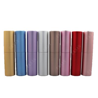 China Wholesale Personal Care L73-8ML SHARES Colorful Aluminum Hose With Skull Cap Refill Glass Empty Perfume Atomizer Spray Bottle Aluminum for sale