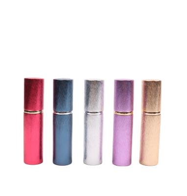 China Wholesale L56 10ML Cosmetic Colored Aluminum Refill Fancy Glass Empty Perfume Atomizer Spray Bottle for sale