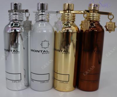 China Wholesale Fancy Glass Aluminum Refill Bottles Perfume Tube Personal Care 80ML Empty Aluminum Cans Perfume Atomizer Spray Hot Sale for sale