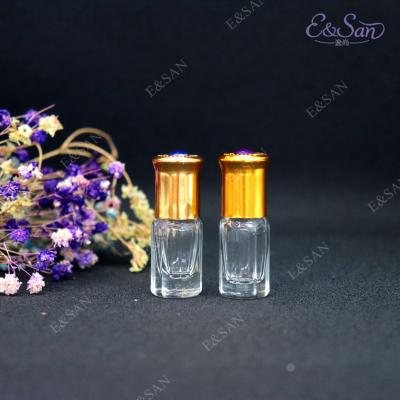 China Mini Perfume 3ml Capacity Portable Roll-On Glass Perfume Bottle for sale