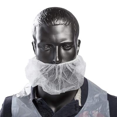 China Polypropylene Double Loop Disposable White Non Woven Disposable Breathable Beard Cover for sale