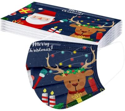 China Party New Arrival Colorful Spunlace Christmas Festive Nonwoven Printed Protective Face Mask for sale