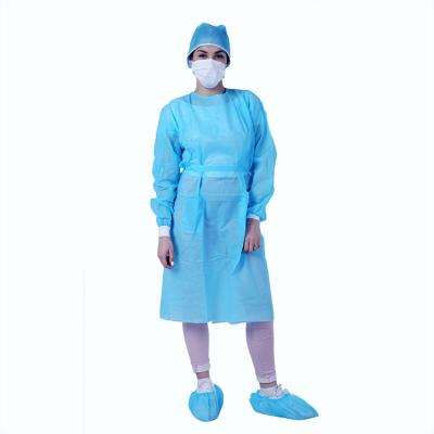 China Promotional Premium PP Nonwoven Lightweight Cover Device Liquid Resistant Disposable Gown For Sale for sale