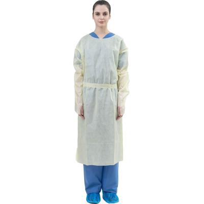 China New Design Pp+pe Isolation Disposable Plastic Gown Disposable Plastic Gown Protective Suit for sale