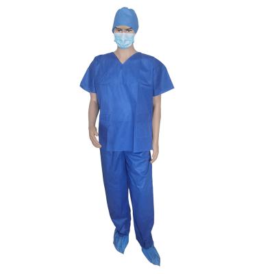 China Factory Supply Anti-Static Disposable Frosted Shirt And Pants Sms Disposable Patient Gown for sale