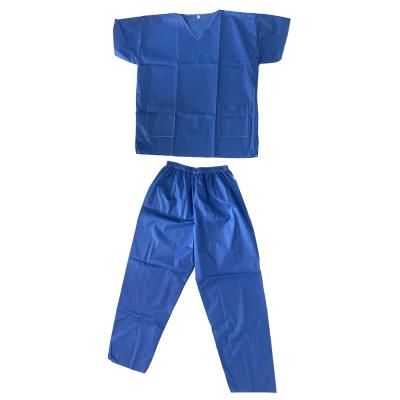 China Anti-Static Disposable Frosted Disposable Hospital Patient Coveralls Sms Shirt And Pants Sms Gown for sale